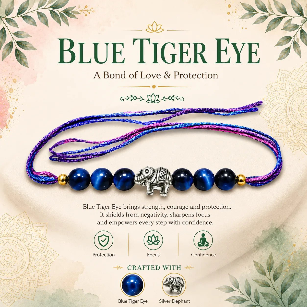 Blue Tiger Eye Rakhi - Astrosaras