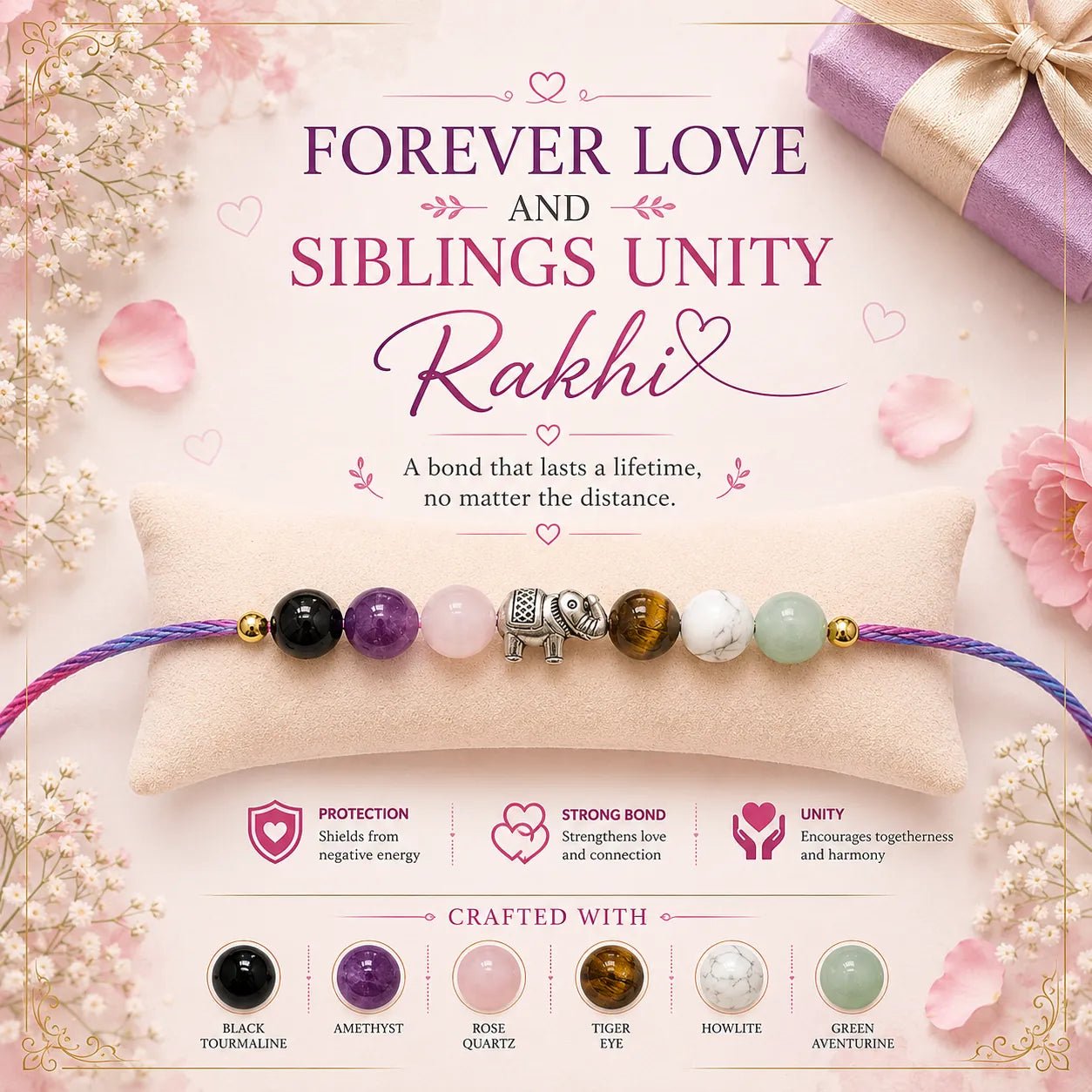 Forever Love & Siblings Unity Rakhi - Astrosaras