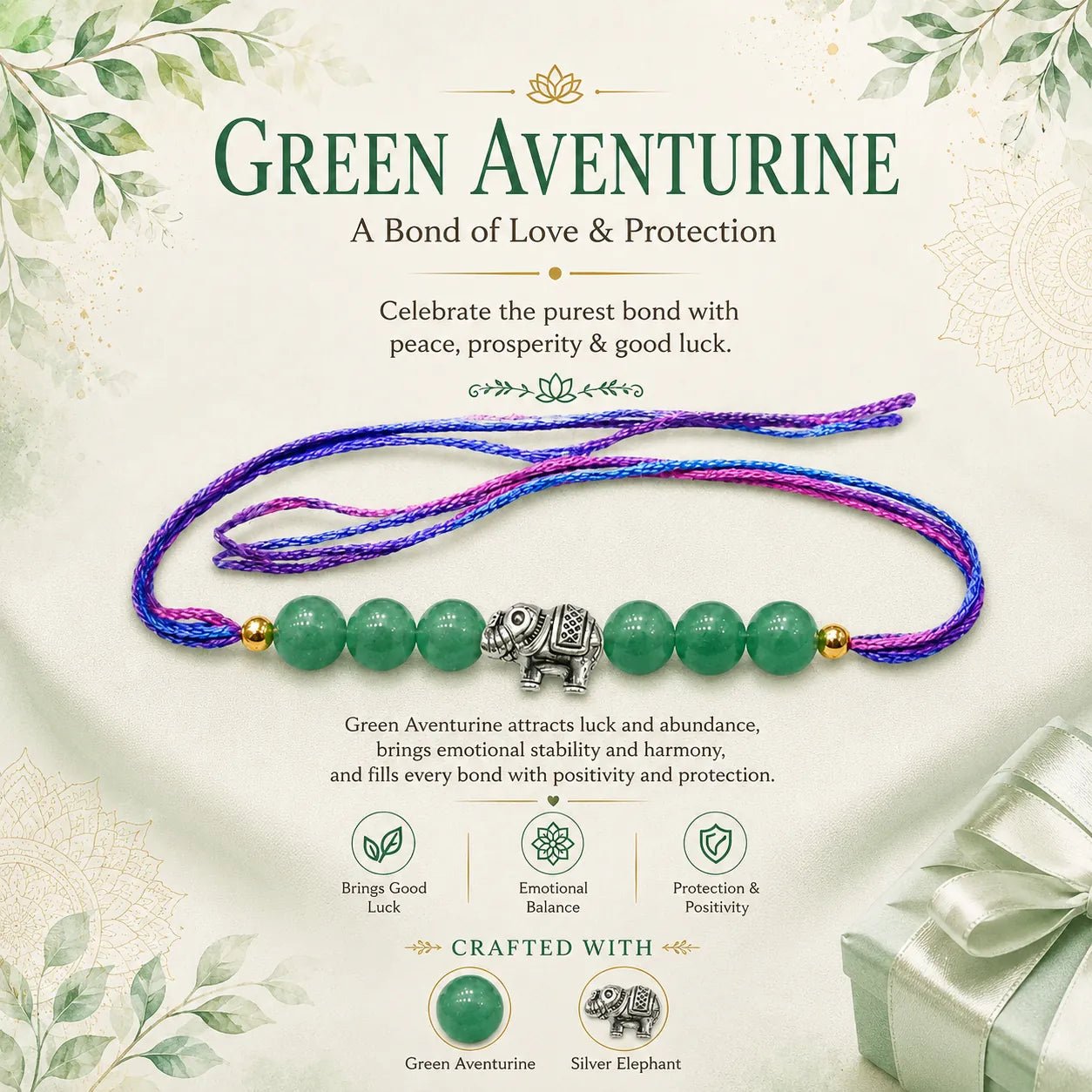 Green Aventurine Rakhi - Astrosaras